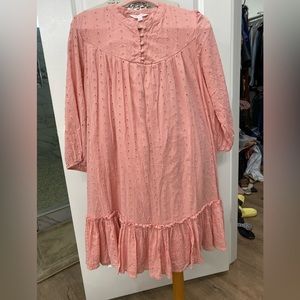 Lauren Conrad coral eyelet dress with belt